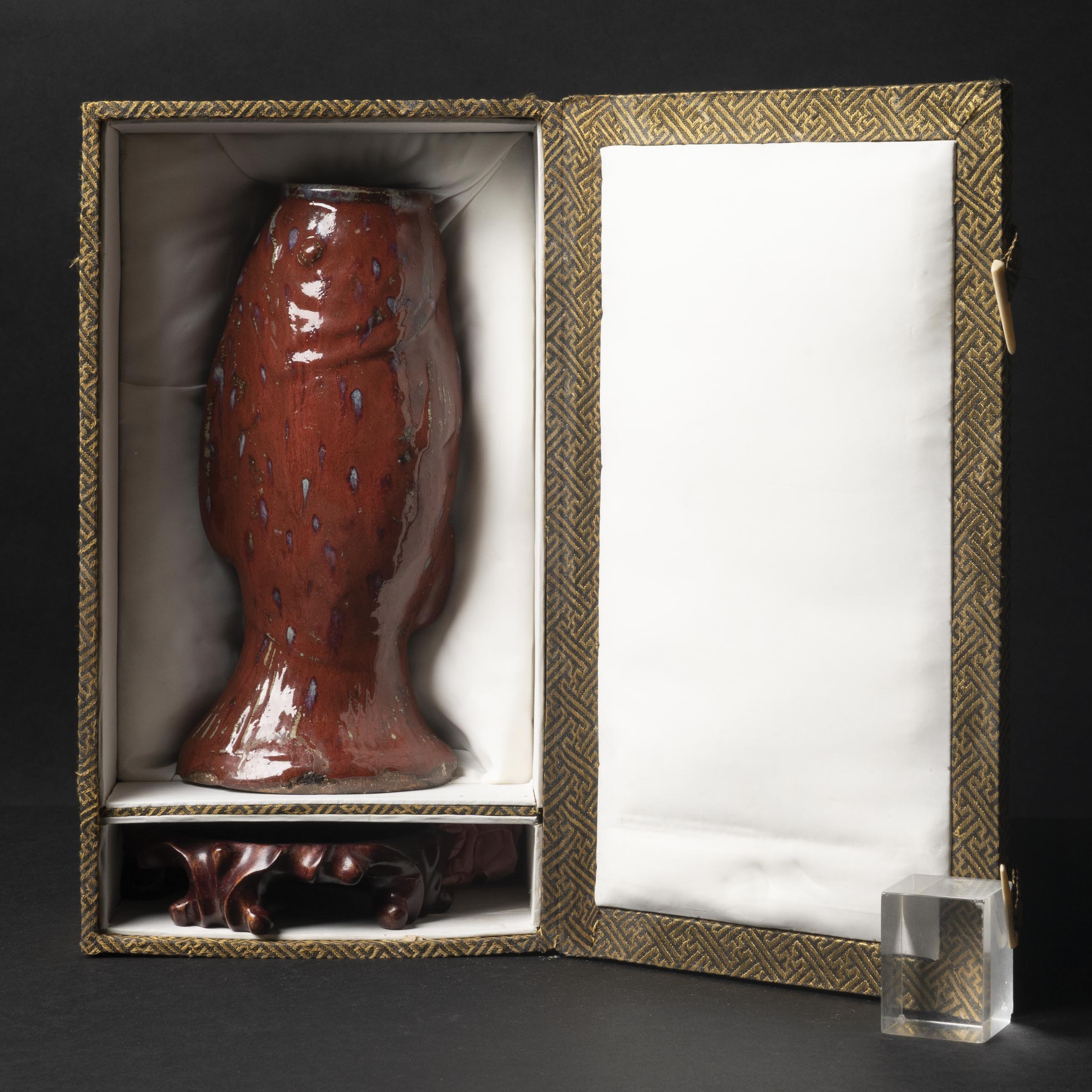 A Flambé-Glazed Fish-Form Vase, 18th Century