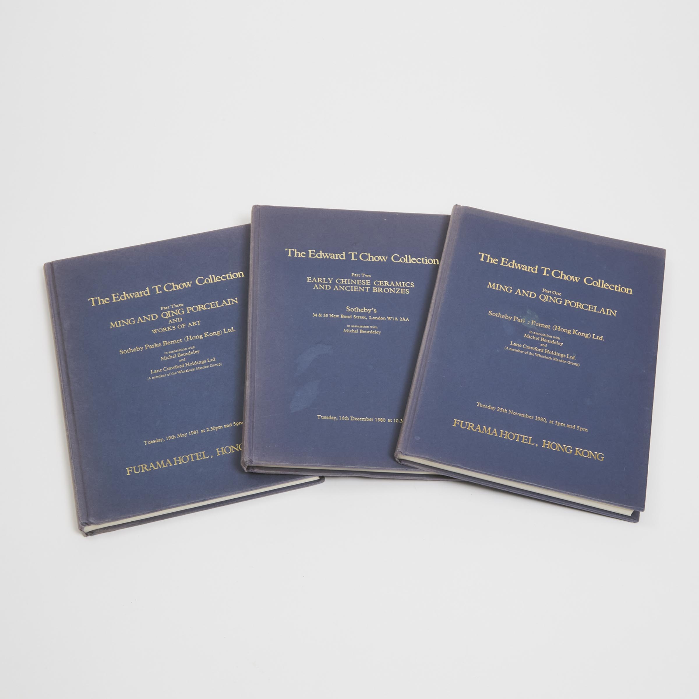 A Complete Set of Three Sotheby's Edward T. Chow Catalogues, Parts I-III, 1980-1981