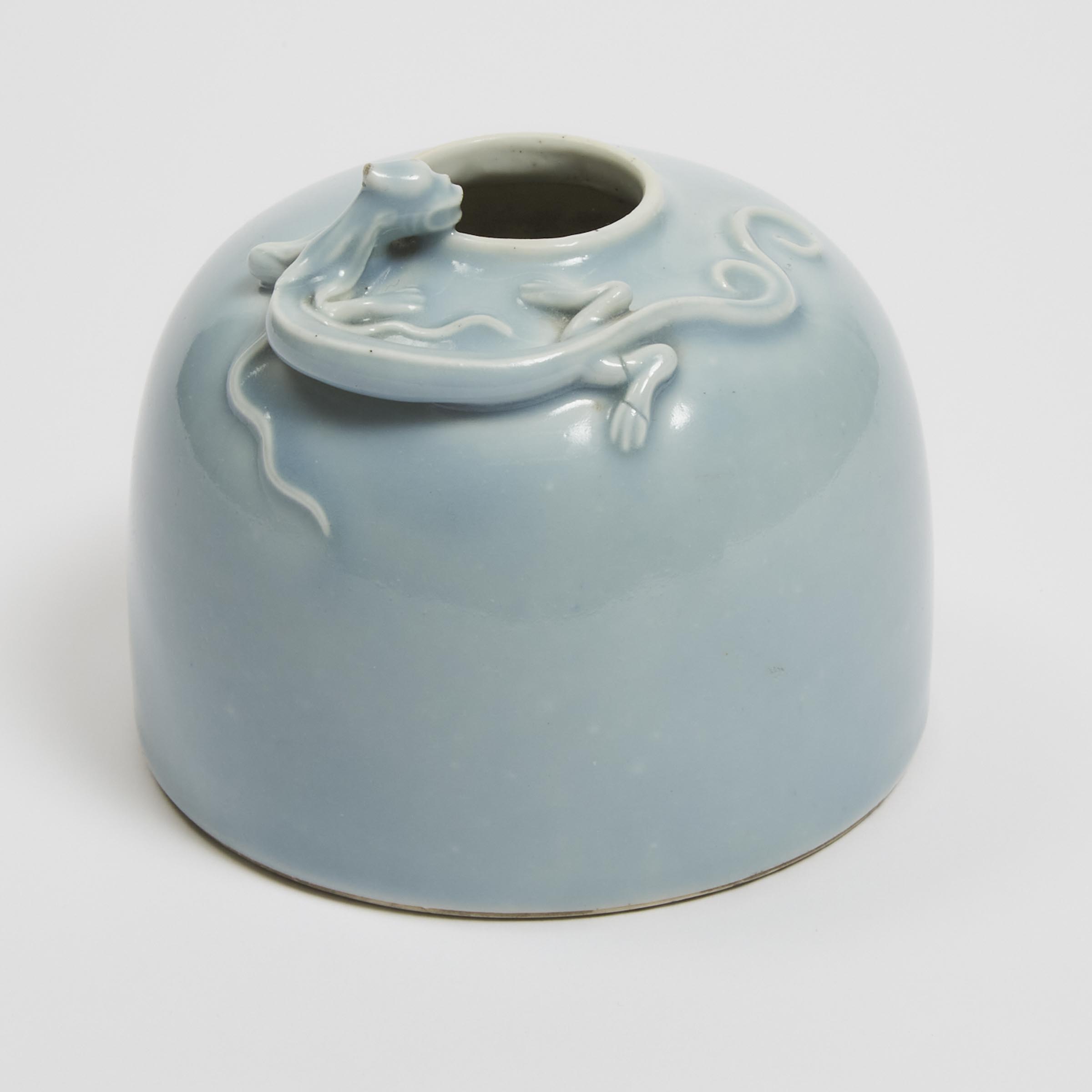 A Clair-de-Lune Glazed 'Chilong' Water Pot (Taibai Zun), Kangxi Mark, 19th Century