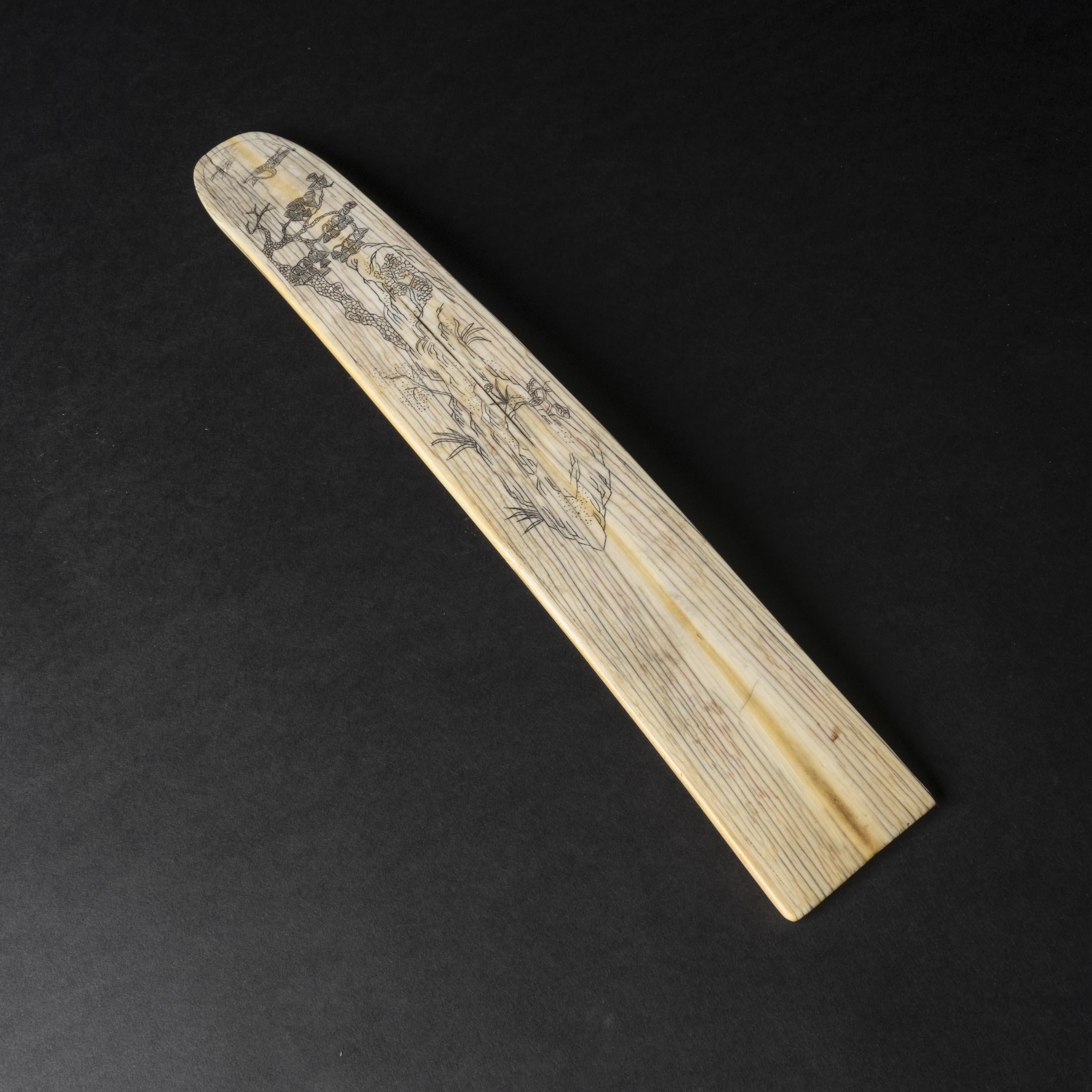 A Carved Ivory Taoist Immortals 'Hu' Panel, Qing Dynasty