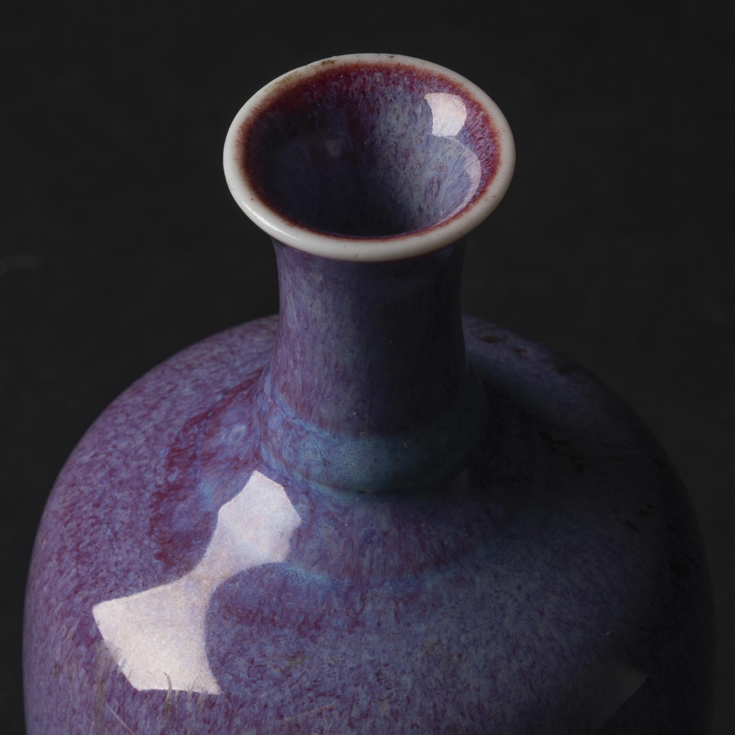 A Rare Flambé-Glazed 'Three String' Vase, Laifu Zun, 19th Century