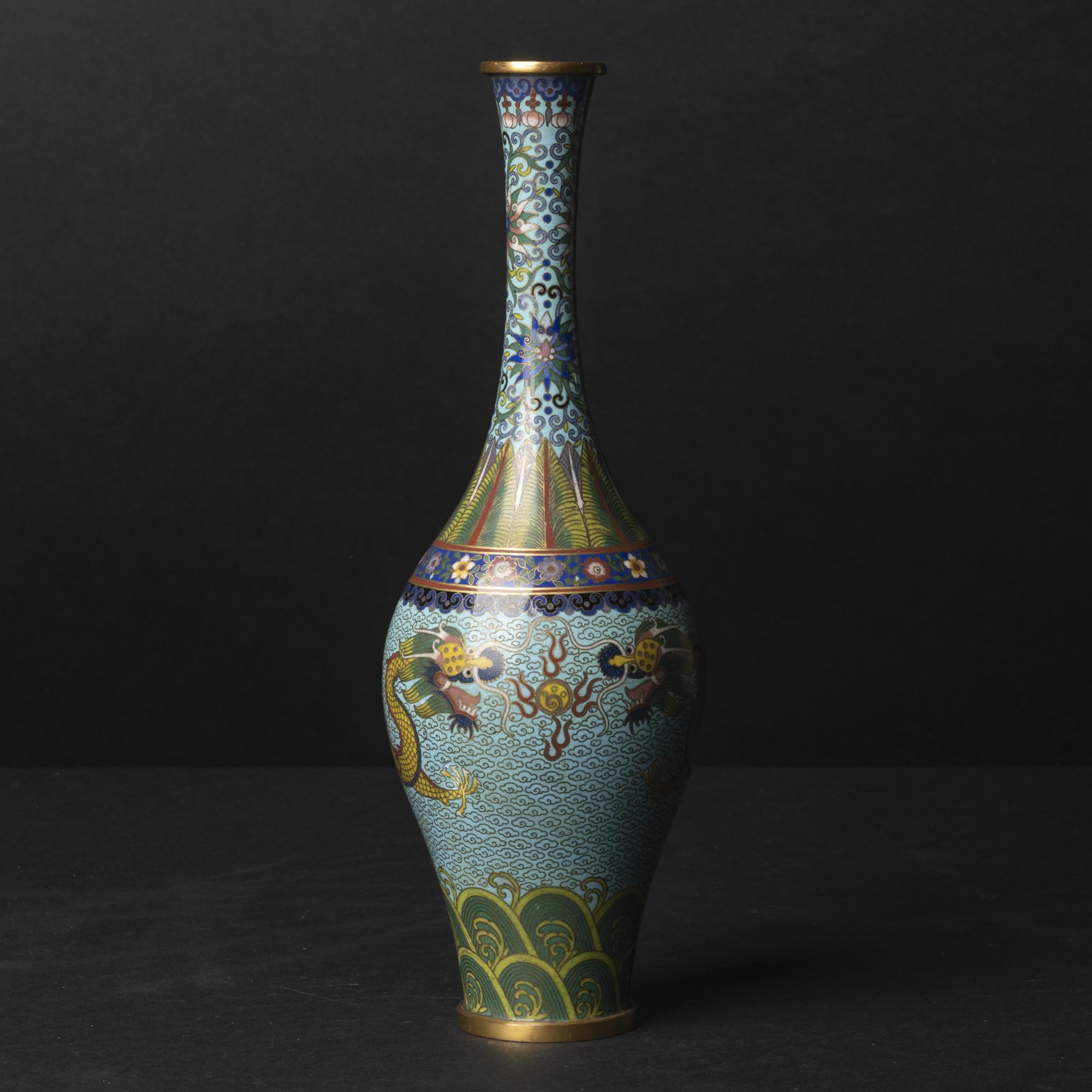 A Cloisonné Enamel 'Dragon' Vase, Lao Tian Li Mark, Early 20th Century