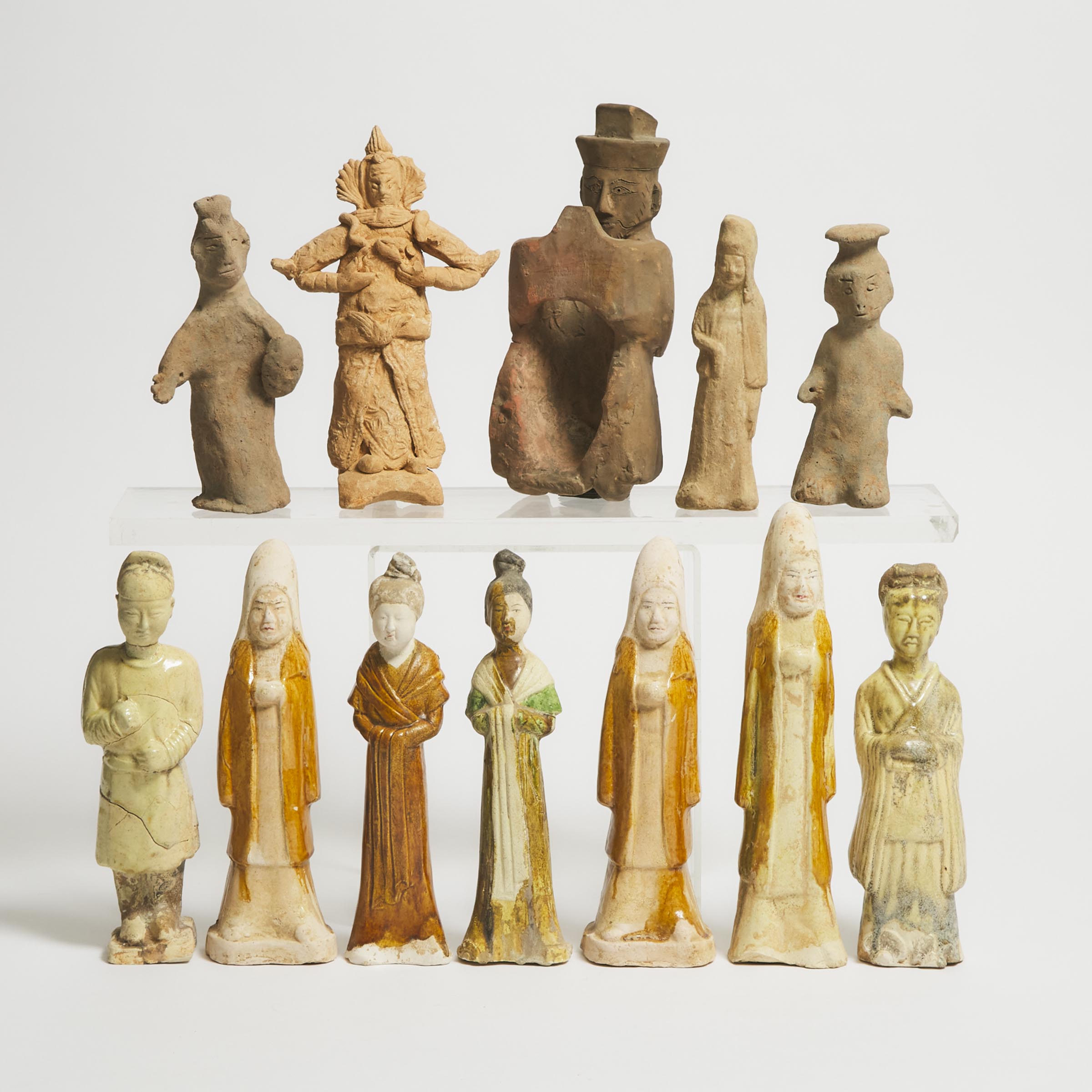 A Group of Twelve Pottery Figures, Han-Tang Dynasty (206 BC-AD 907)