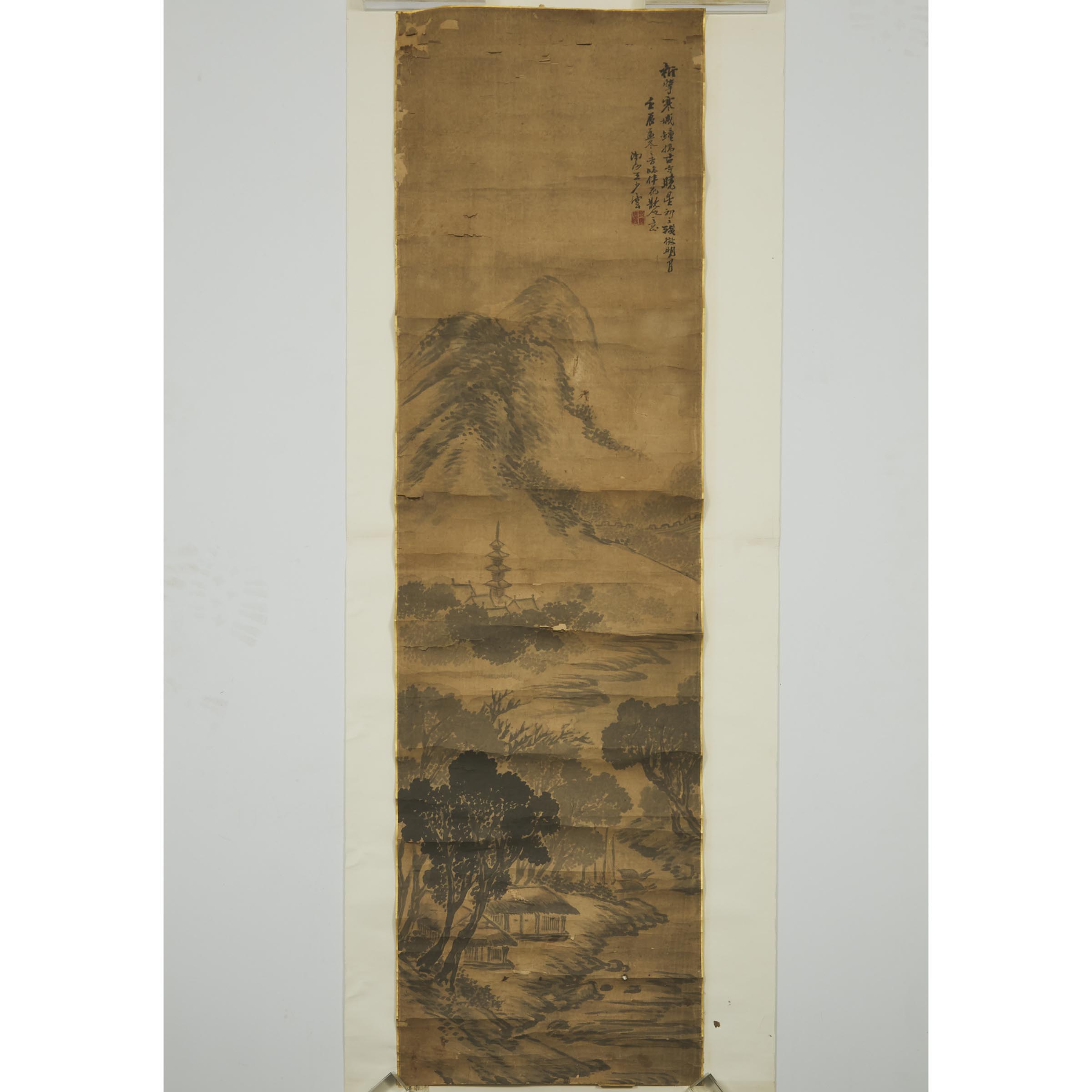 Attributed to Wang Shaoyun, Landscape, Together with A Set of Four 'Four Seasons' Paintings, Late Qing Dynasty  