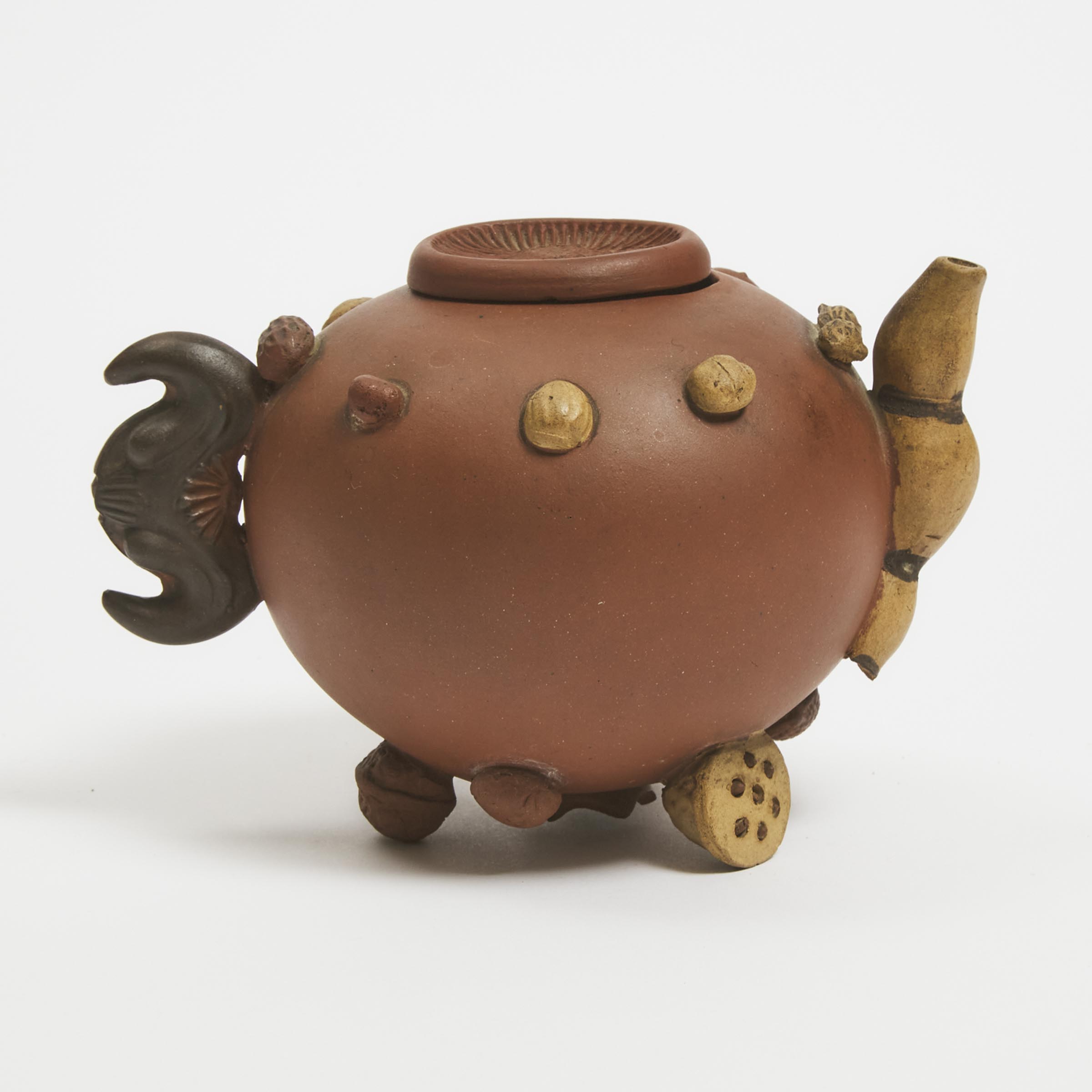 A Red Yixing/Zisha 'Nuts' Teapot With Panama Exposition Inscription, Dated 1915