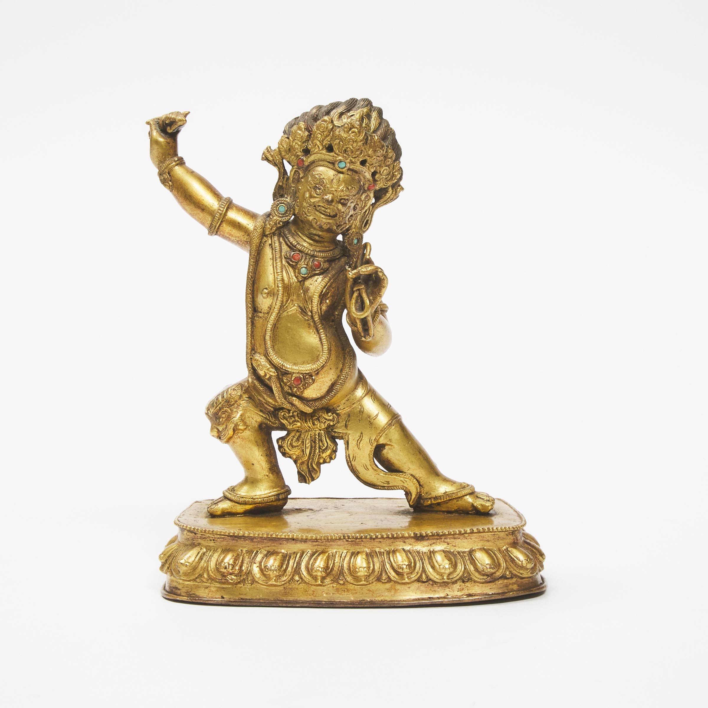 A Gilt Bronze Figure of Vajrapani, Tibet, 18th Century