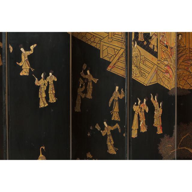 An Eight-Panel Coromandel Lacquer Screen, Early to Mid 20th Century
