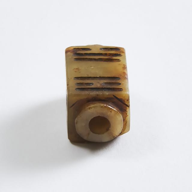 A Yellow Jade 'Cong' Form Tube, Ming Dynasty