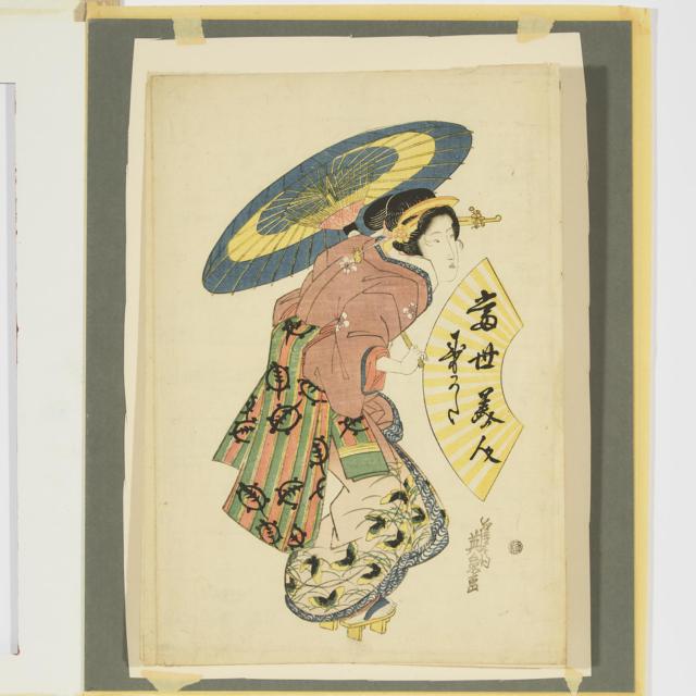Keisai Eisen (1790-1848), Utagawa Kunisada (Toyokuni III, 1786-1865), Two Woodblock Prints
