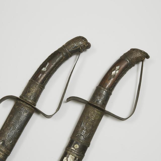 Two Silver-Mounted Vietnamese Swords (Guom), Early 20th Century