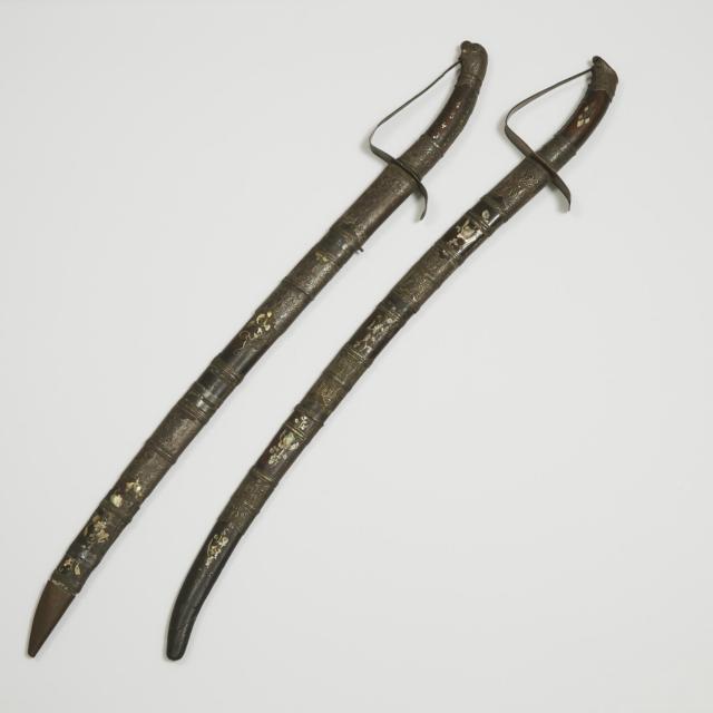 Two Silver-Mounted Vietnamese Swords (Guom), Early 20th Century