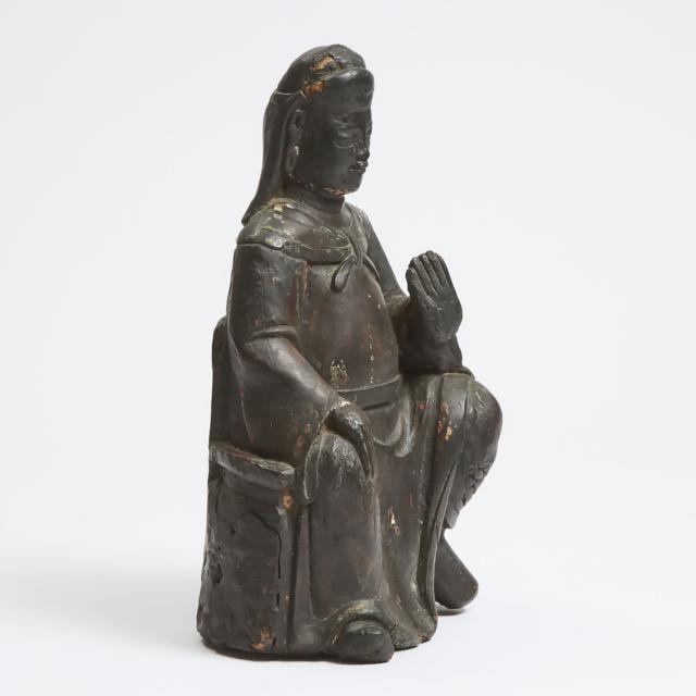A Chinese Lacquered Wood Seated Figure