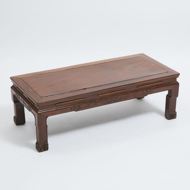 A Chinese Rosewood Low Table, Qing Dynasty, 19th Century