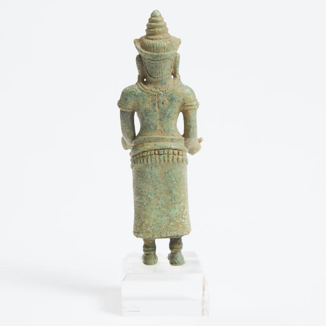 A Small Thai Bronze Figure of a Female Deity, 14th Century or Later