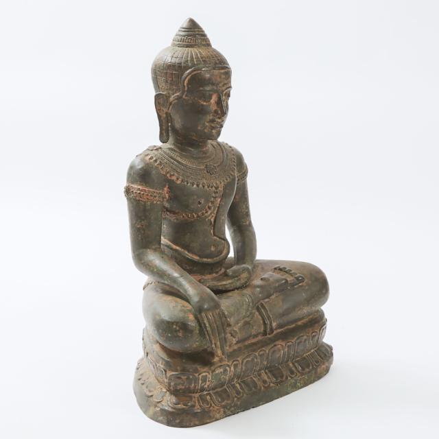 A Massive Bronze Figure of Buddha, Thailand/Burma, 18th/19th Century