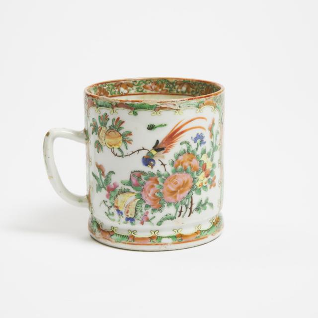 A Canton Export Famille Rose Mug, 19th Century
