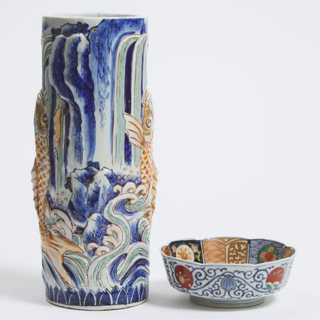 Two Japanese Imari Porcelain Wares, Meiji Period