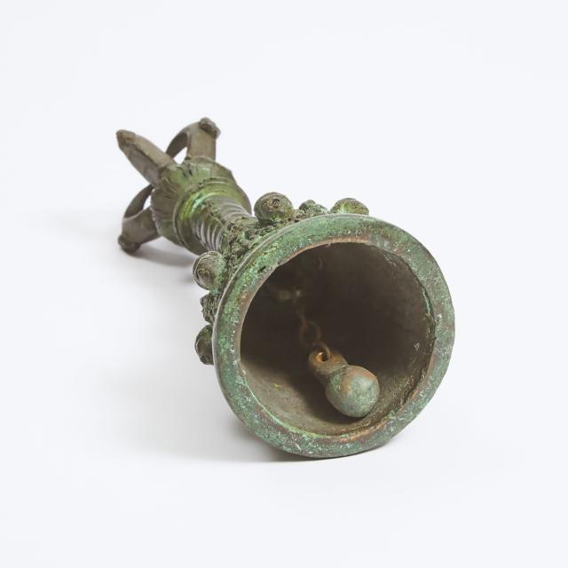 A Bronze Ritual Vajra Bell (Lontjeng), Java, 14th Century or Later