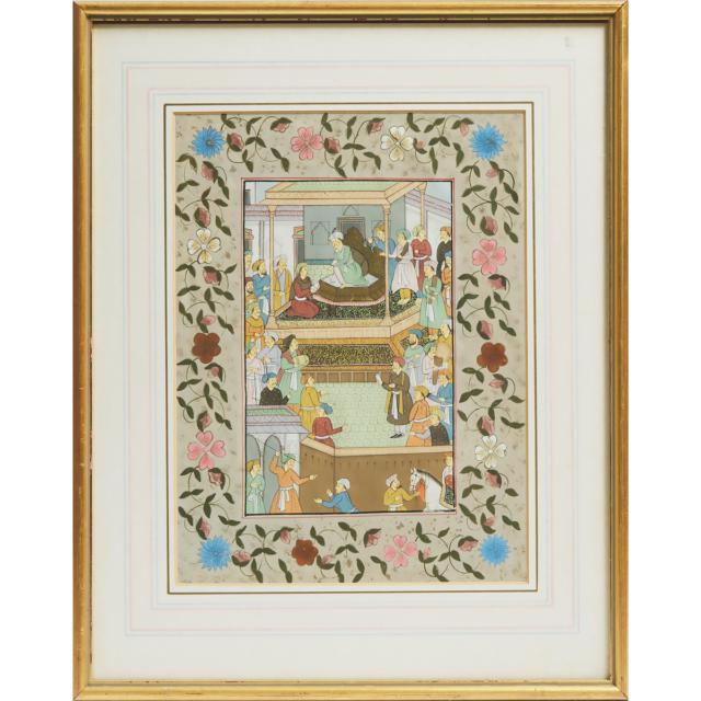 A Framed Persian Painting, 20th Century