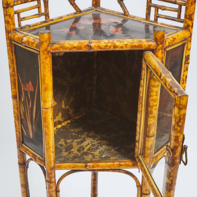 A Lacquered Bamboo Corner Cabinet, Early 20th Century