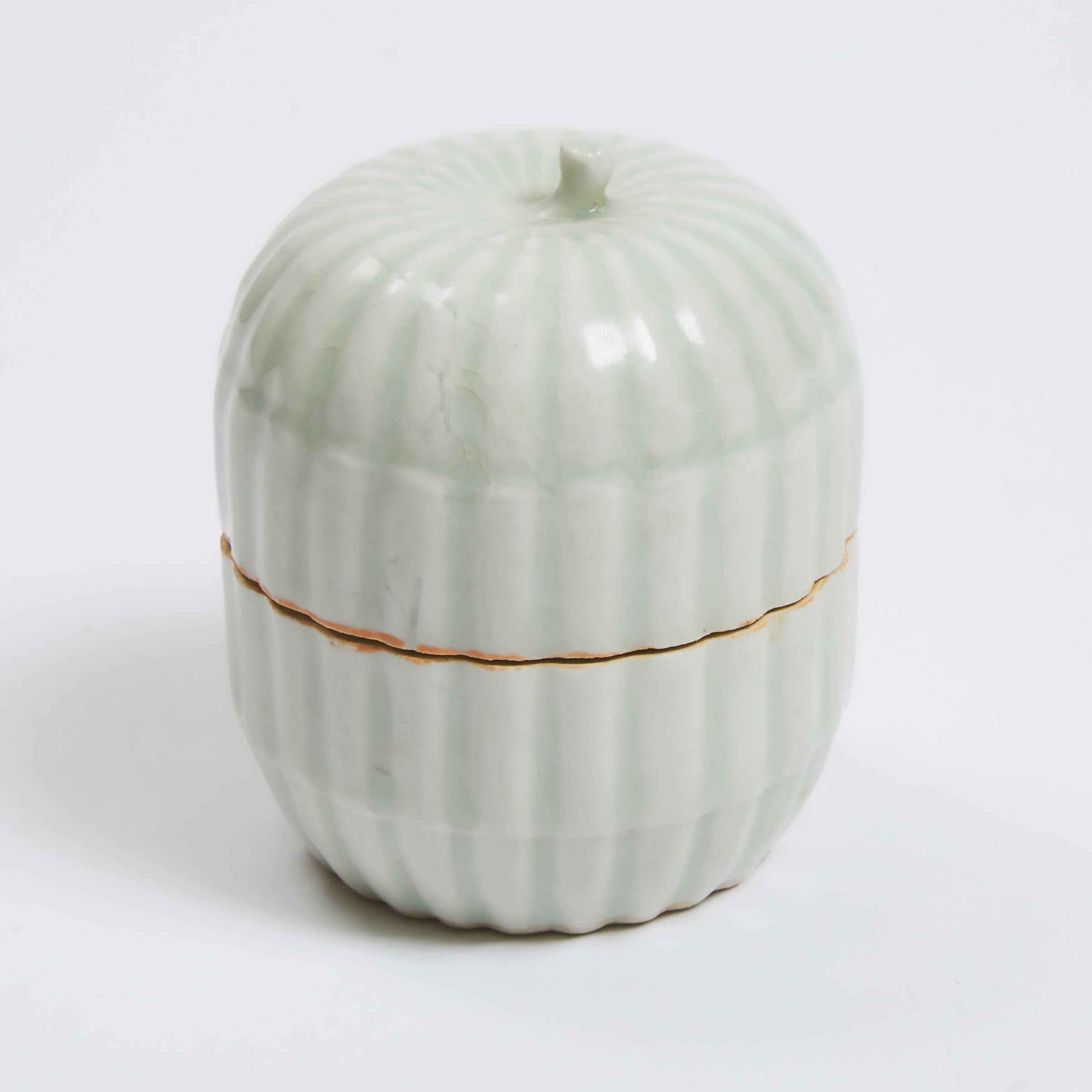 A Qingbai Melon-Form Box and Cover