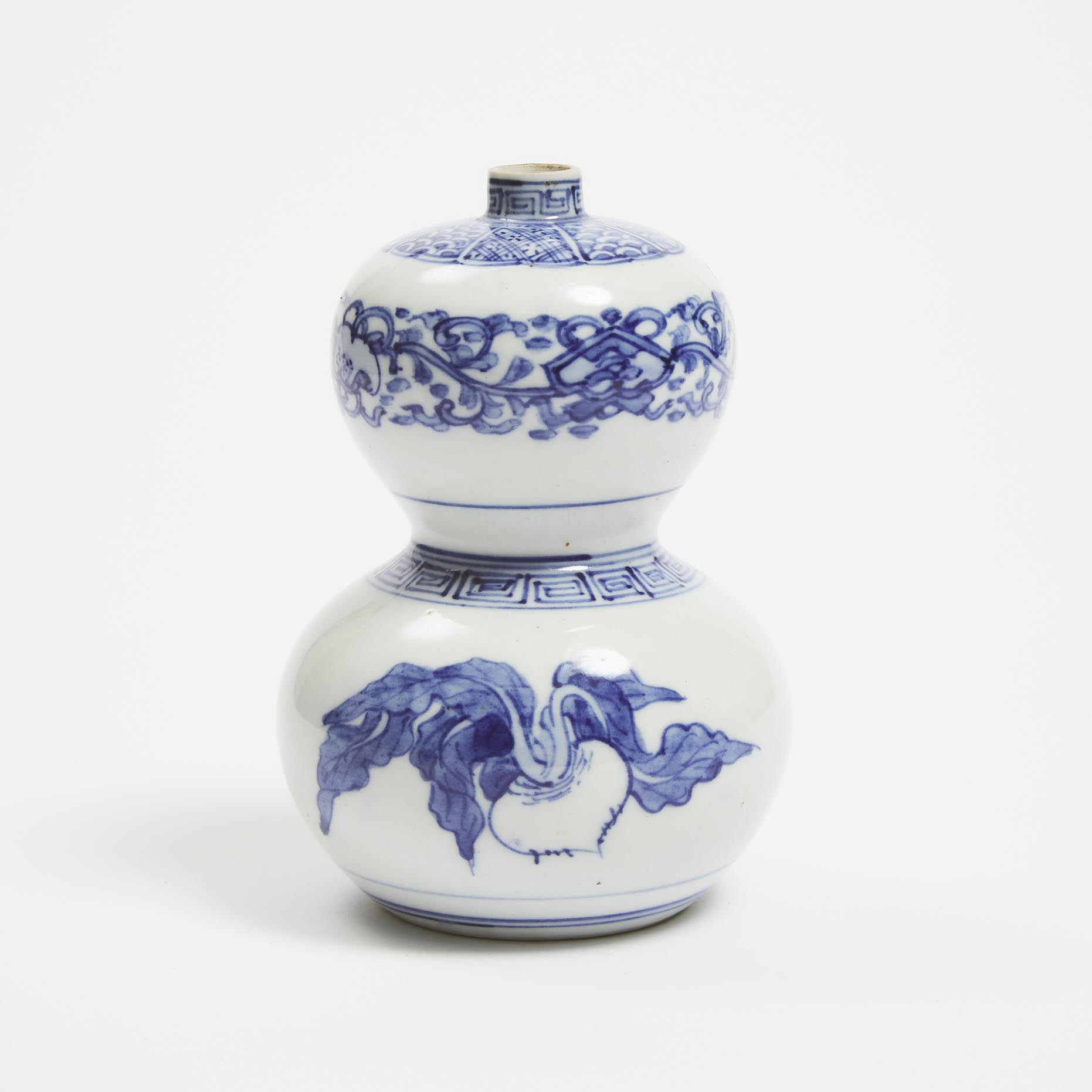 A Koto-Yaki Blue and White Double-Gourd 'Kabura-ya' Vase, Edo/Meiji Period, 19th Century