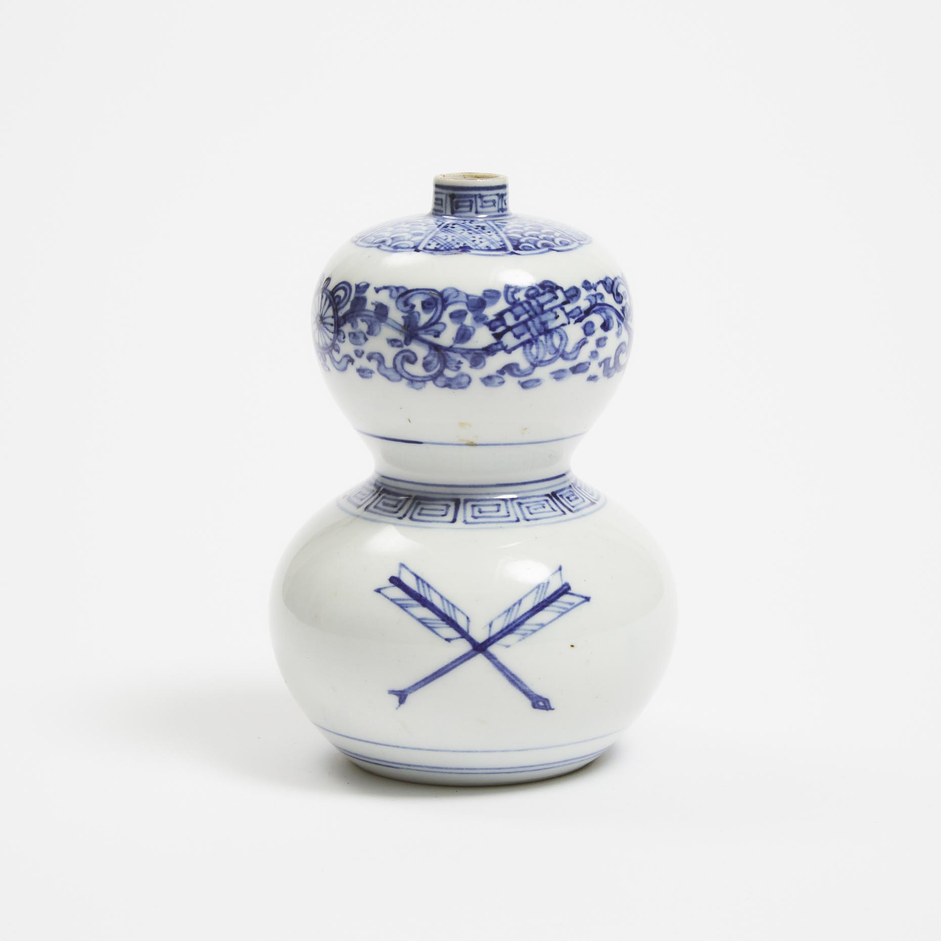 A Koto-Yaki Blue and White Double-Gourd 'Kabura-ya' Vase, Edo/Meiji Period, 19th Century