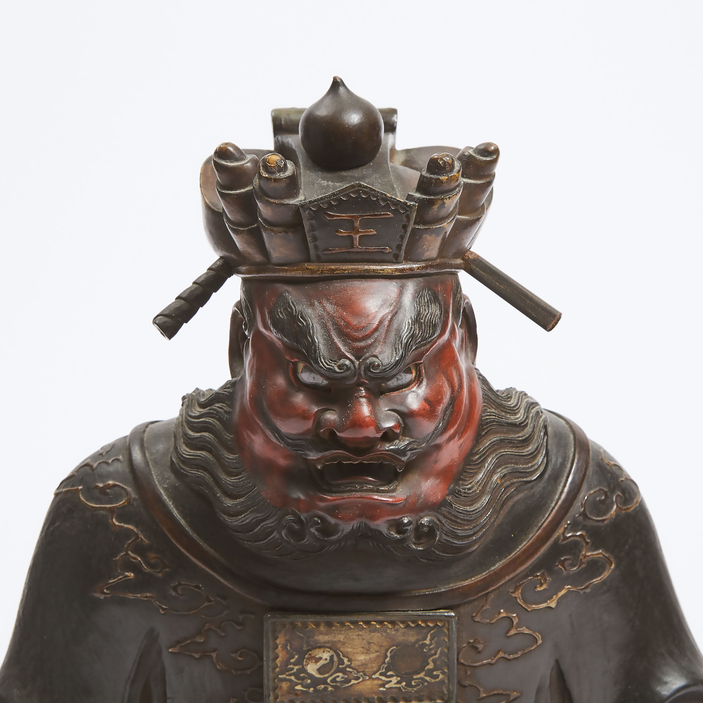 A Lacquered Wood Figure of Enma-o (The King of Hell), Meiji Period, Late 19th Century