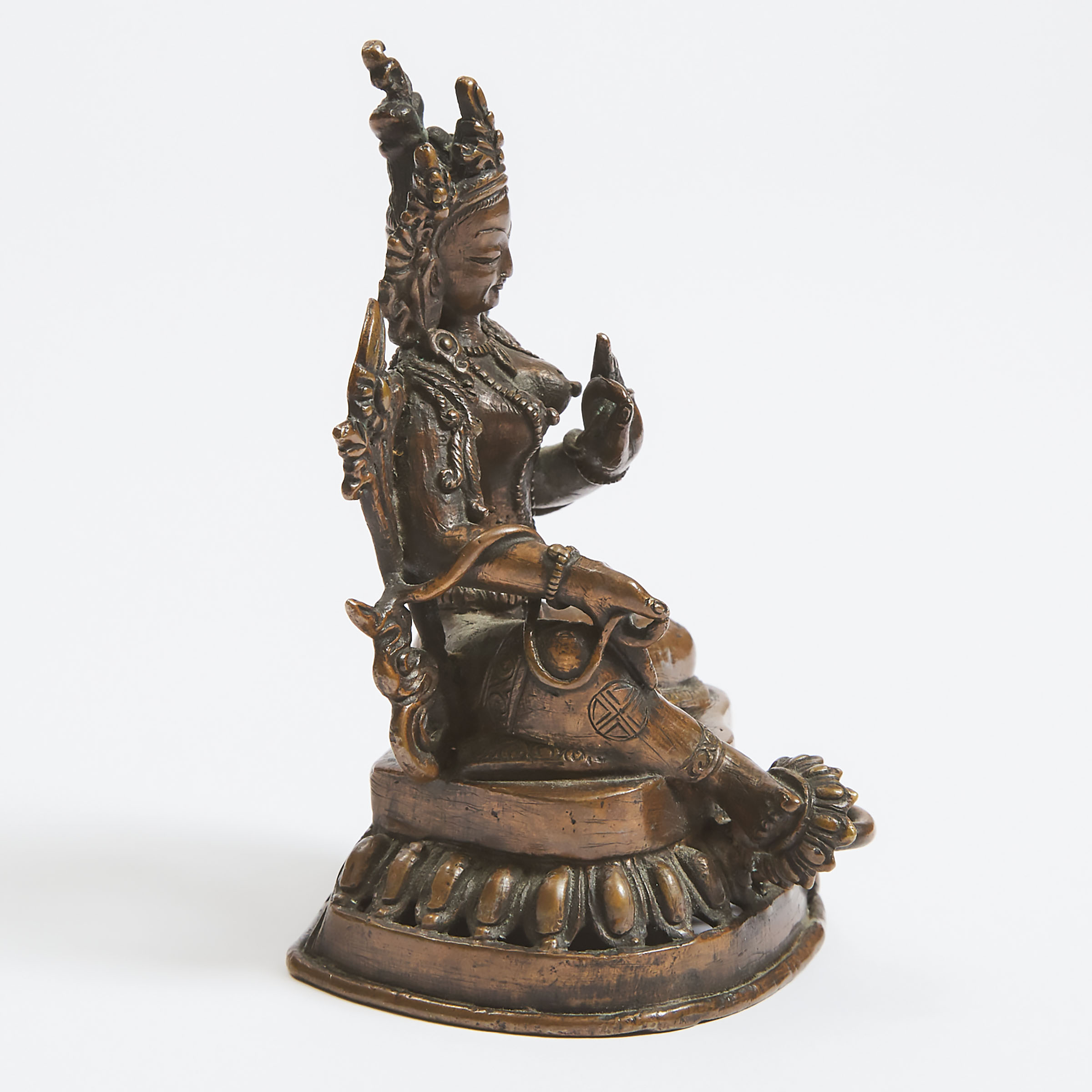 A Copper/Bronze Figure of Tara, Nepal, 19th Century