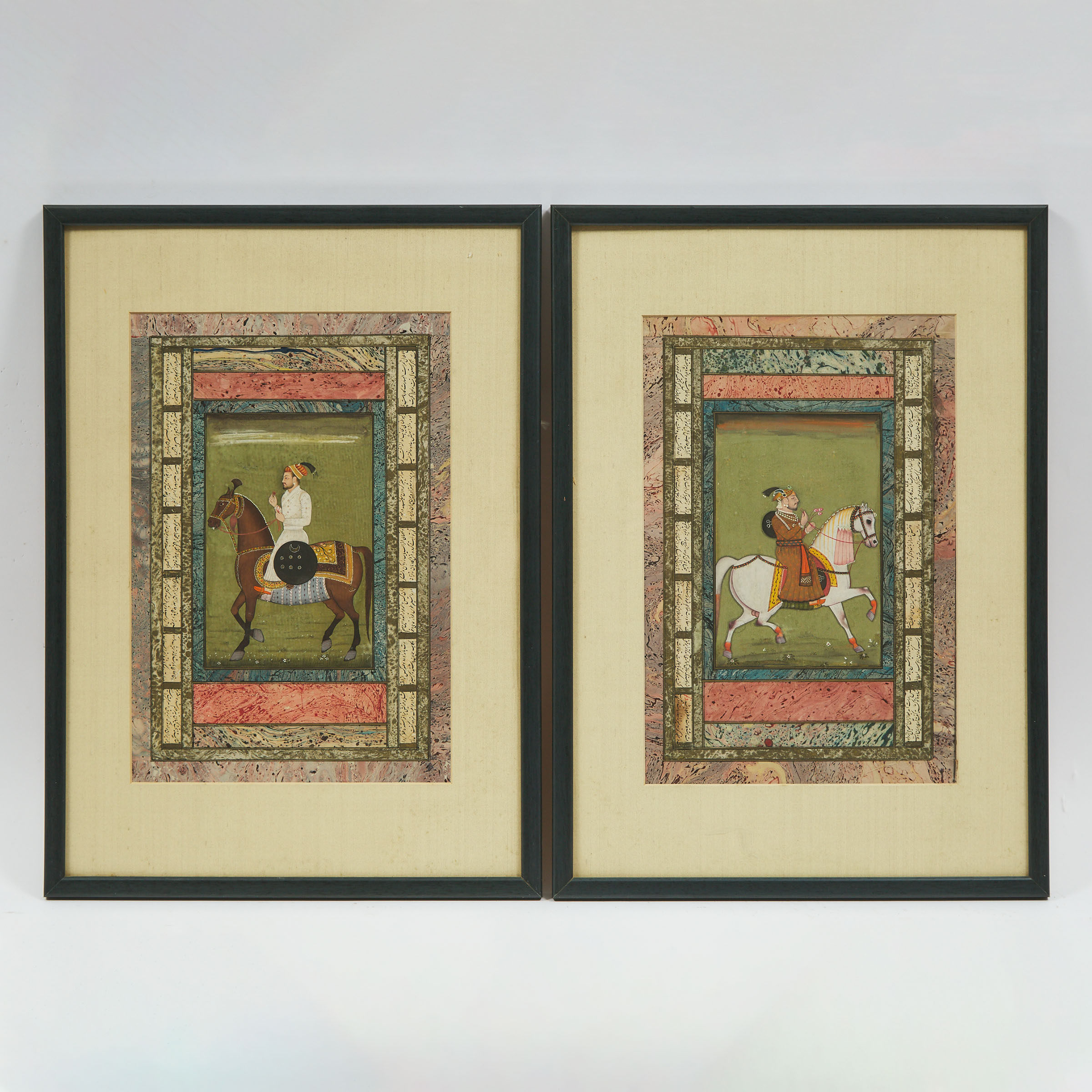 Two Equestrian Portraits, Deccan, 18th/19th Century