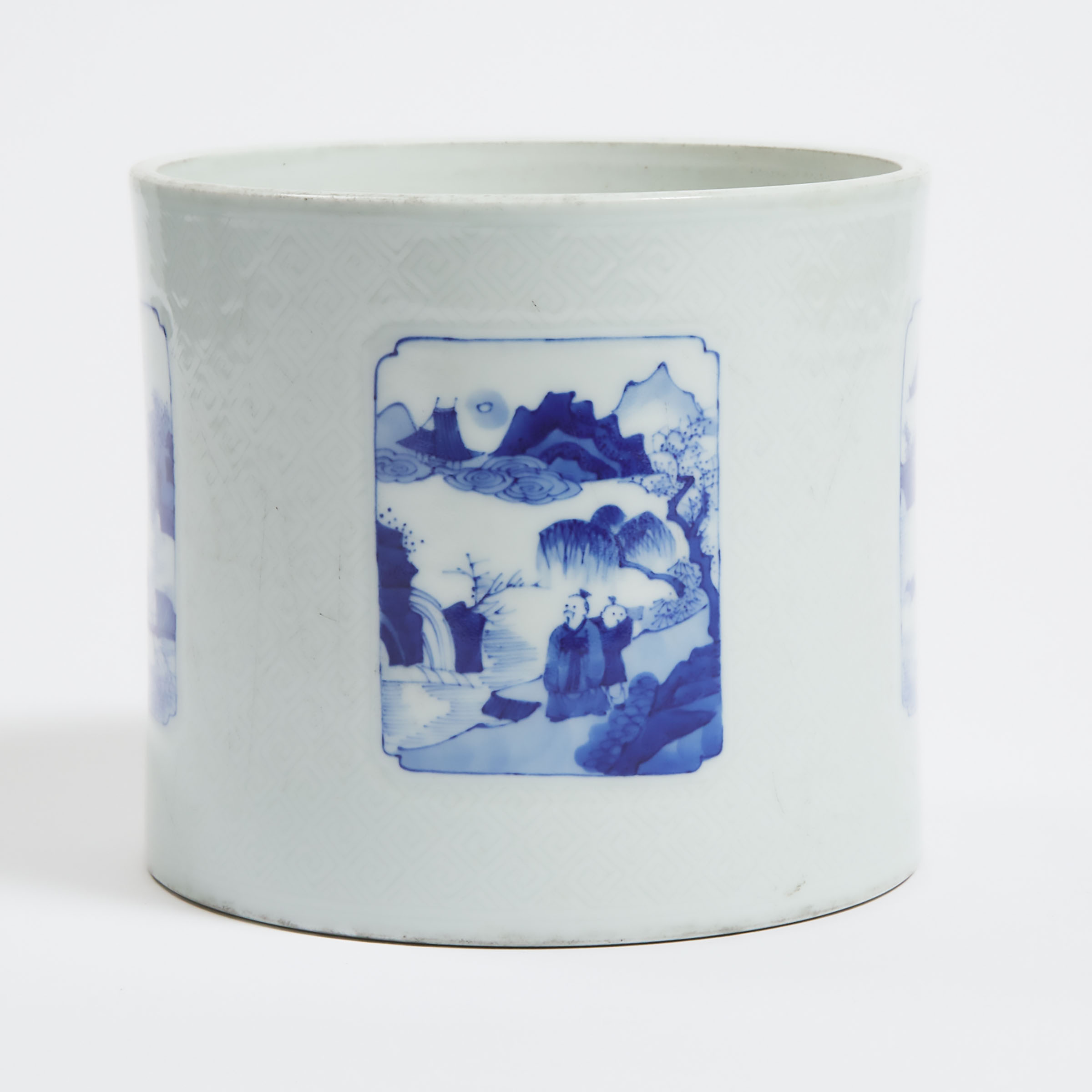 A Kangxi-Style Blue and White Porcelain Brushpot