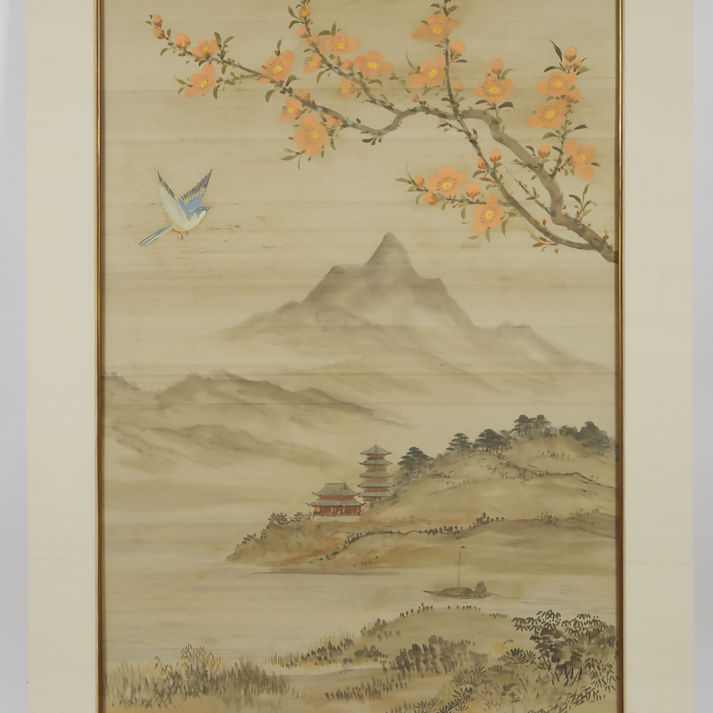 A Pair of Large Chinese Watercolour Landscape Paintings, Early to Mid 20th Century