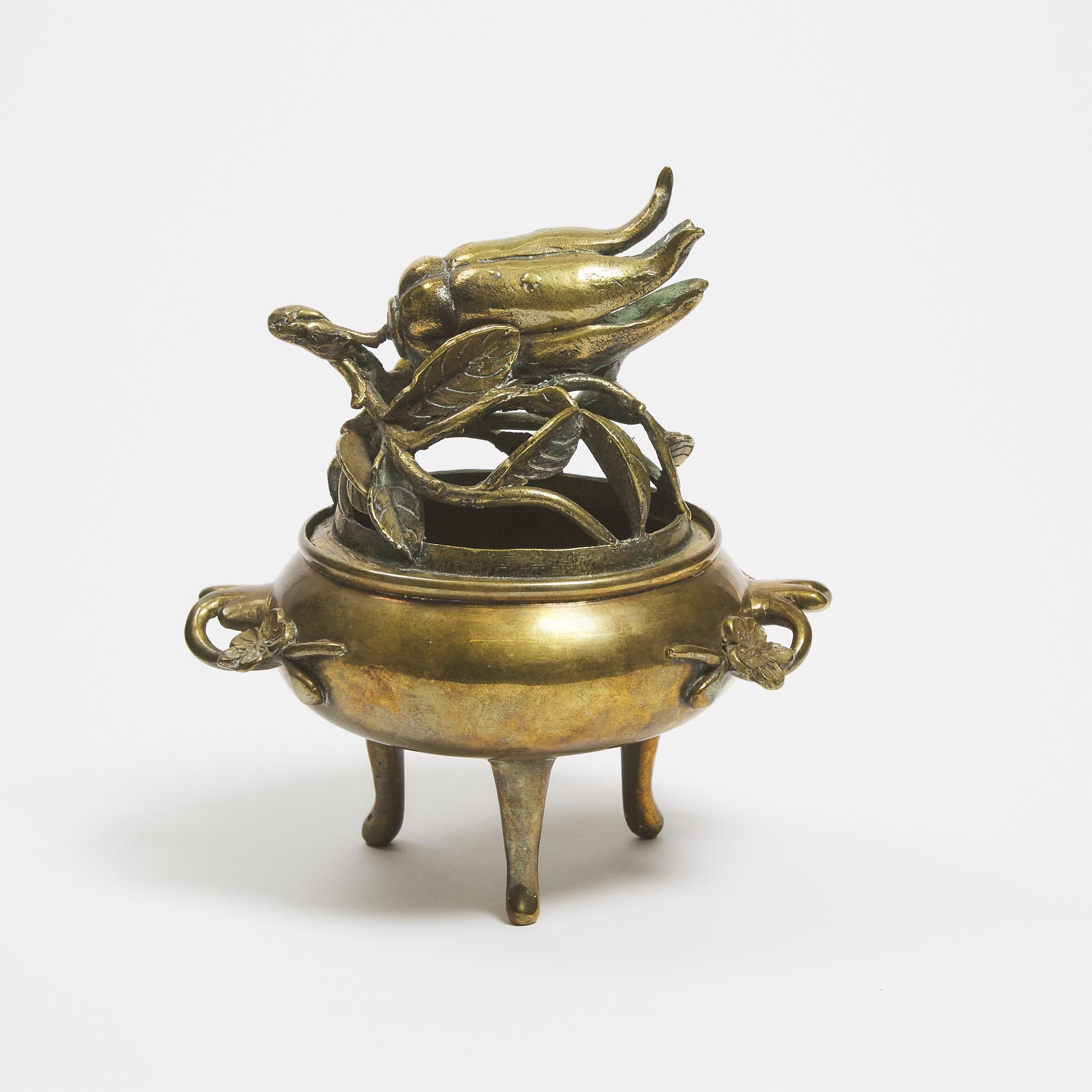 A Bronze 'Buddha's Hand Citron' Incense Burner, Late 19th/Early 20th Century