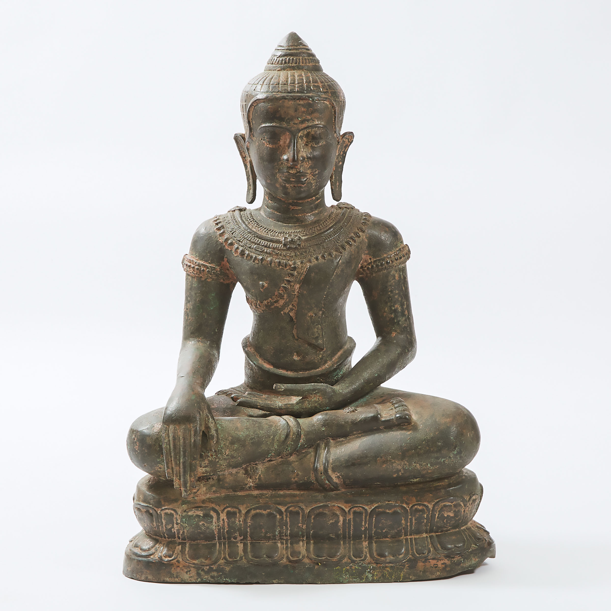 A Massive Bronze Figure of Buddha, Thailand/Burma, 18th/19th Century