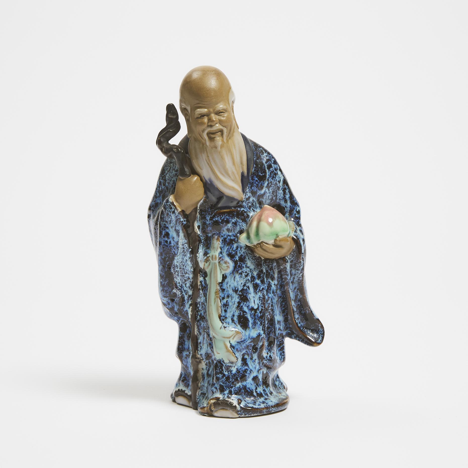 A Chinese Shiwan Flambé Glazed Pottery Figure, Circa 1960-1970