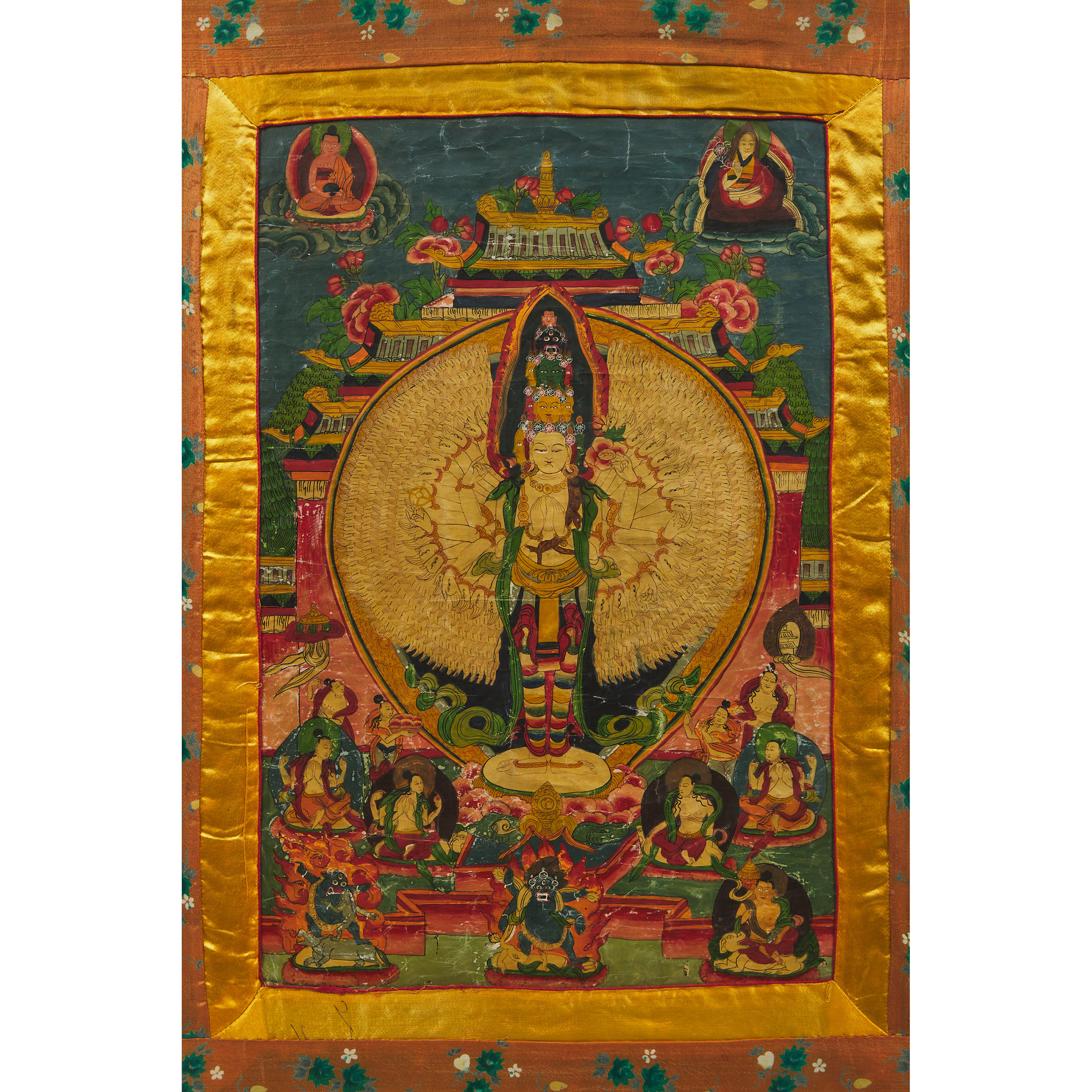 A Thangka of Thousand-Armed Avalokiteshvara, 19th/20th Century
