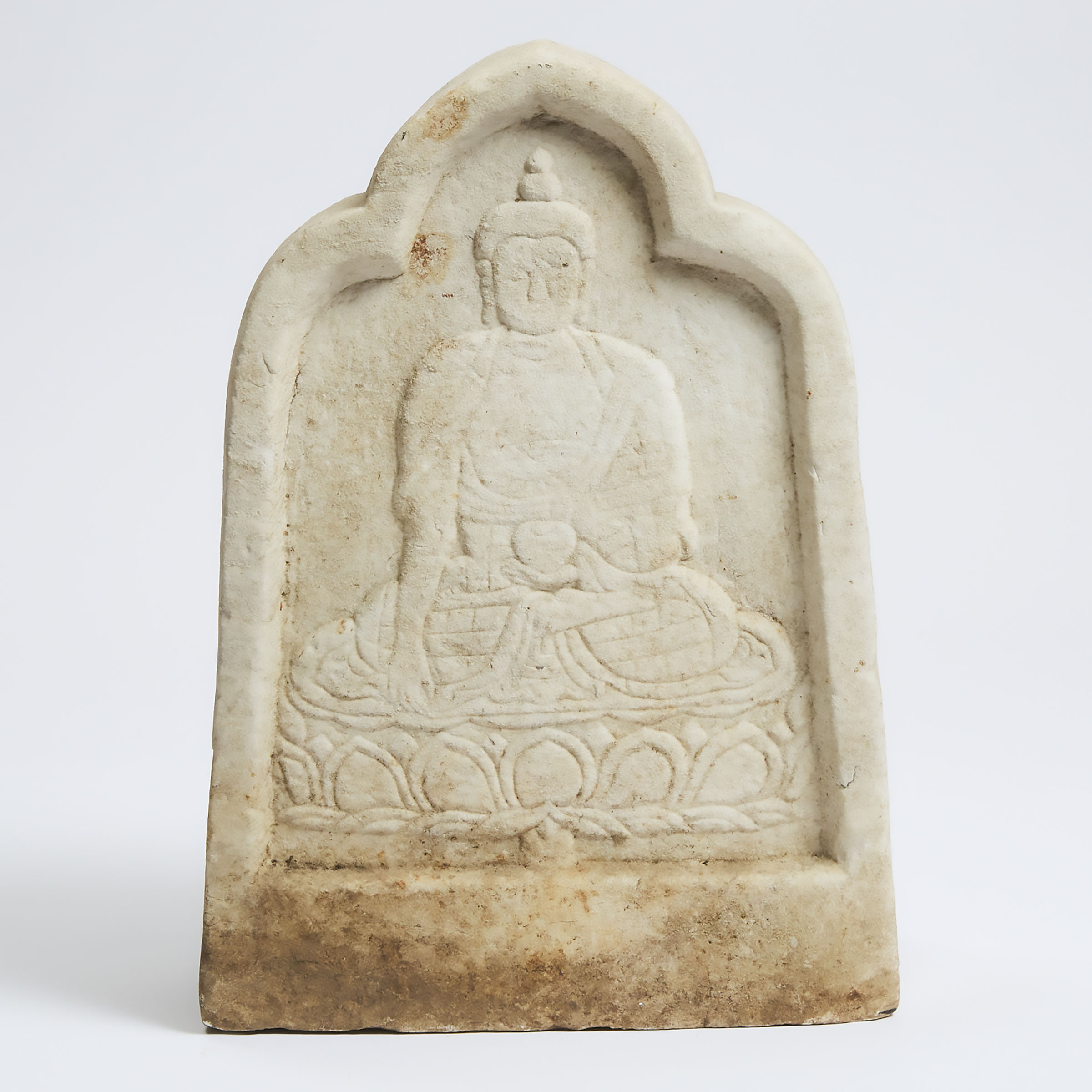 A Chinese Marble Relief of a Seated Buddha
