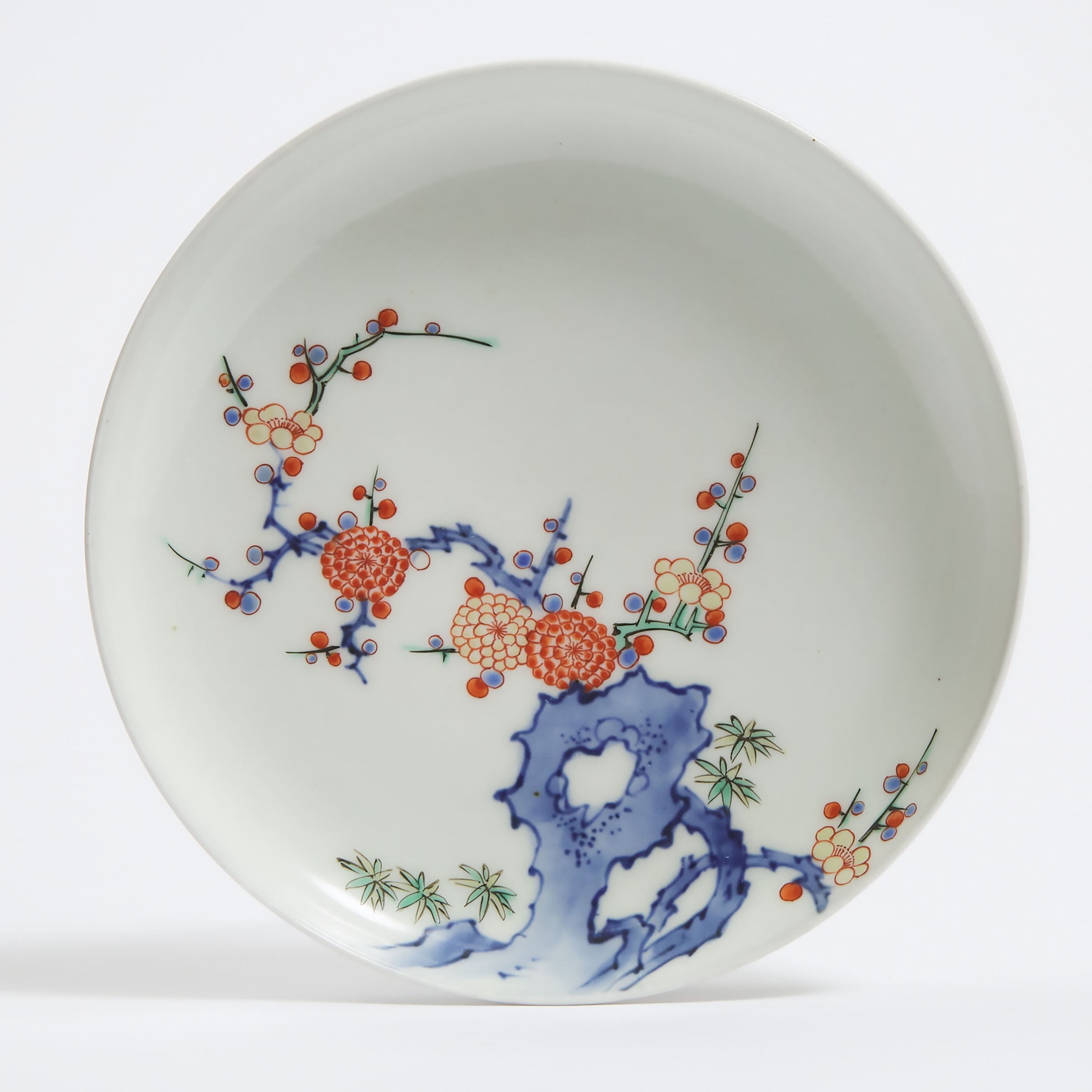 A Japanese Arita Porcelain Dish, Fuki Chosun Mark, 19th Century