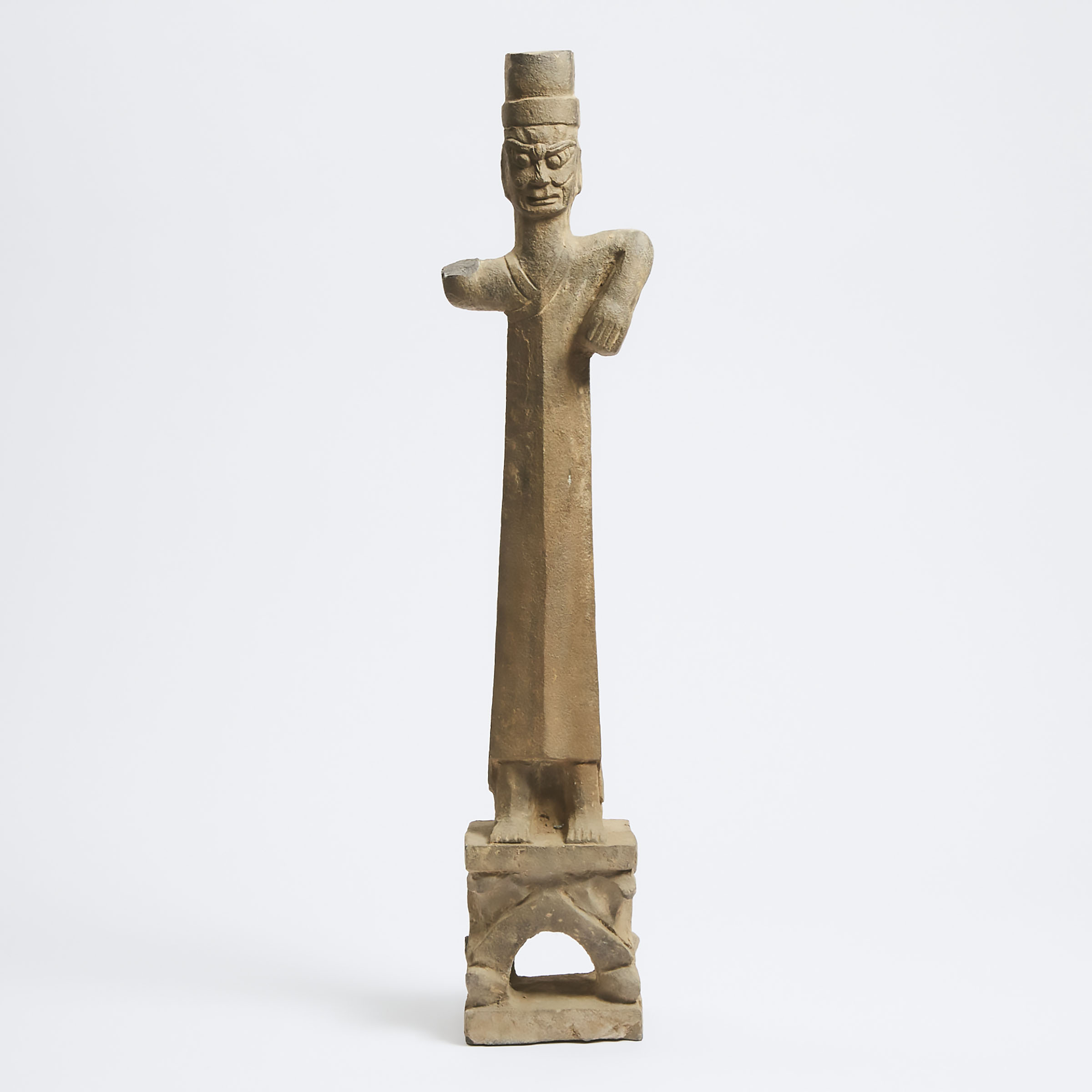 An Archaic Sanxingdui-Style Stone Figure of a Man