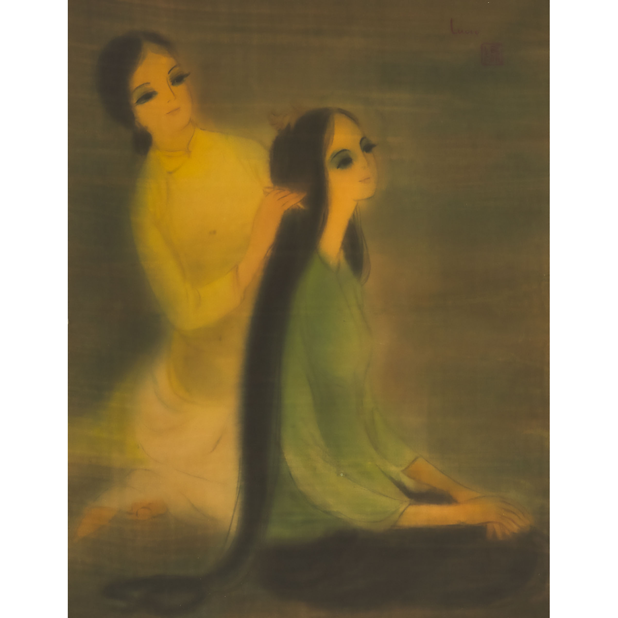 Unidentified (Vietnamese), Two Ladies, 20th Century