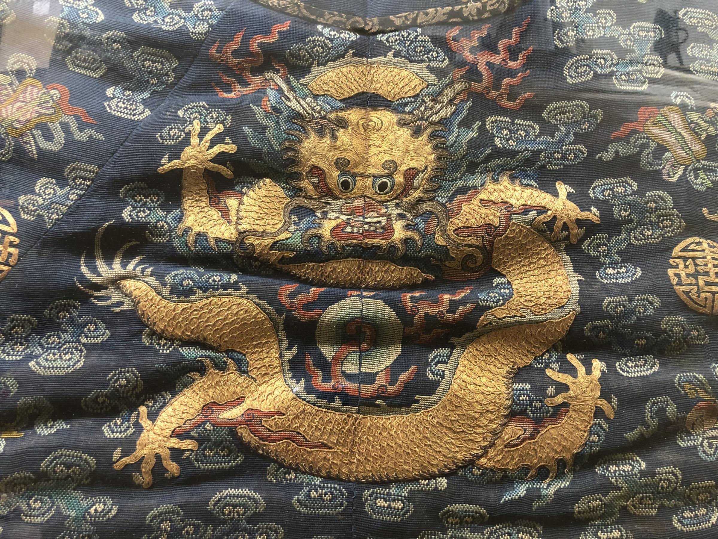 An Uncut Fragment of an Embroidered Silk Gauze 'Dragon' Court Robe, Daoguang Period, Early 19th Century