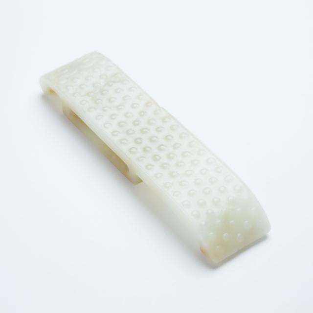 A White Jade Scabbard Slide, Ming Dynasty