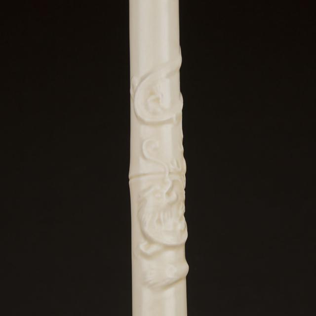 A Chinese Dehua Blanc-de-Chine Flute, Xiao, Qing Dynasty