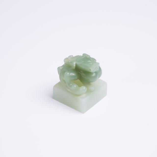 A Group of Five Jade and Jadeite Seals, Ming Dynasty and Later