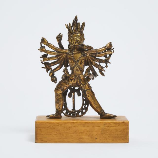 A Tibetan Gilt Bronze Figure of Chakrasamvara, 16th Century or Later