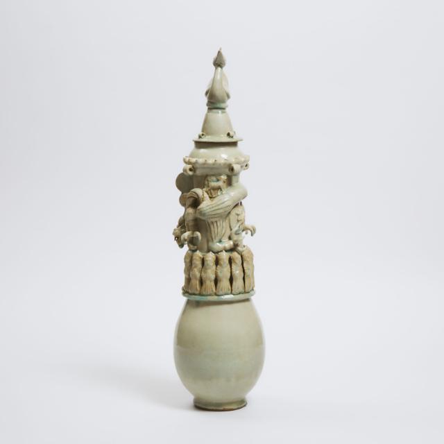 A Song-Style Qingbai Funerary Jar and Cover