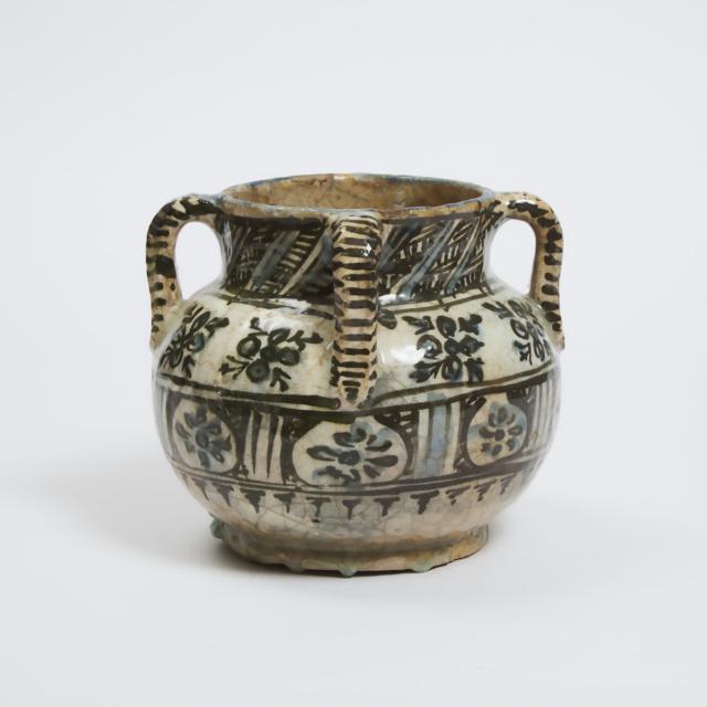 A Blue and White Jar with Four Handles, Syria, 15th Century
