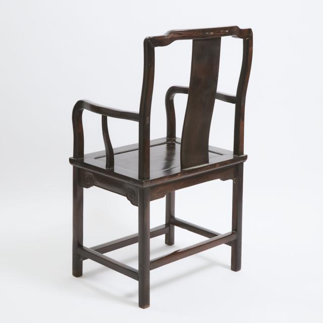 A Chinese Tielimu Zitan-Style Hardwood Chair, Republican Period