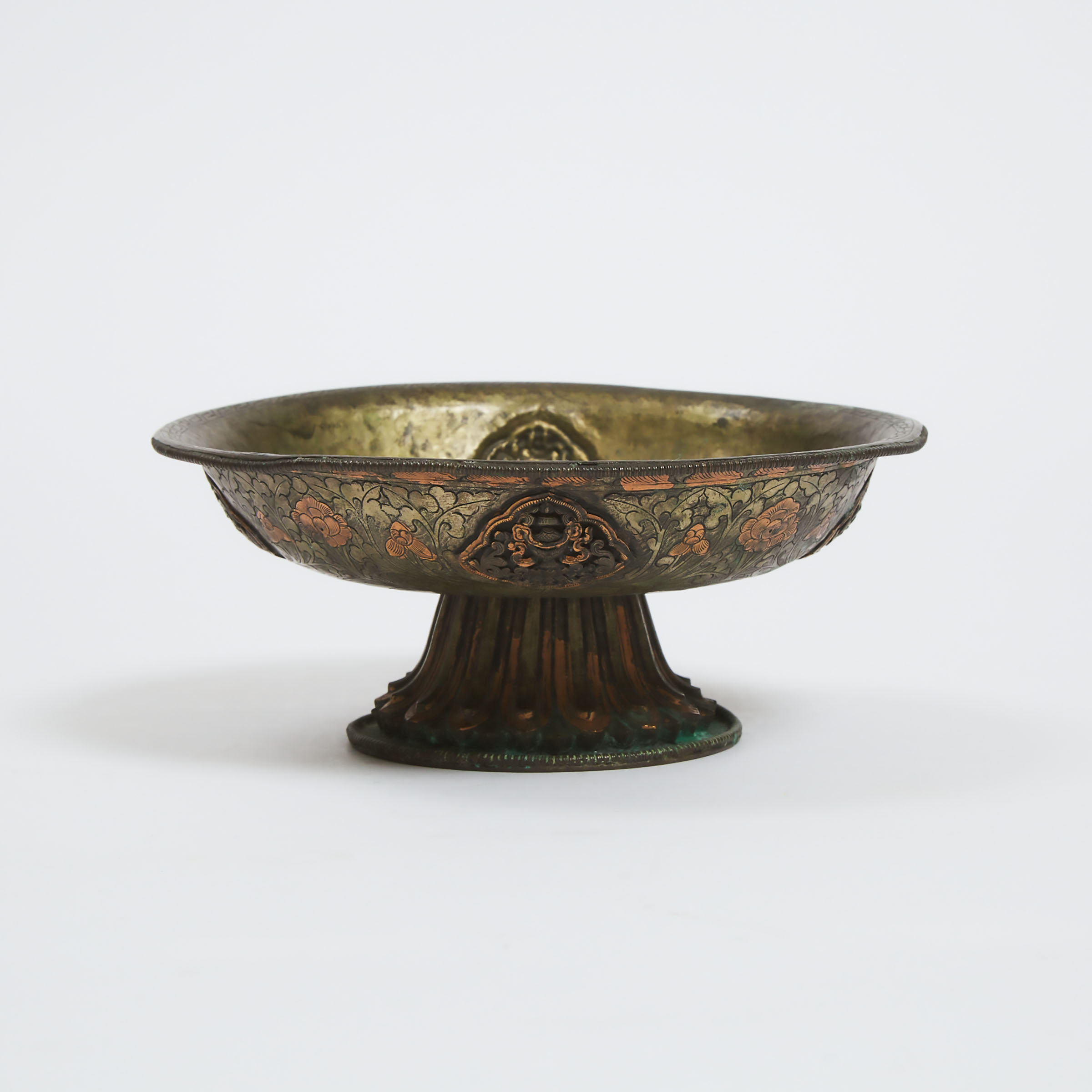 A Tibetan Copper Footed Dish, 11th Century or Later