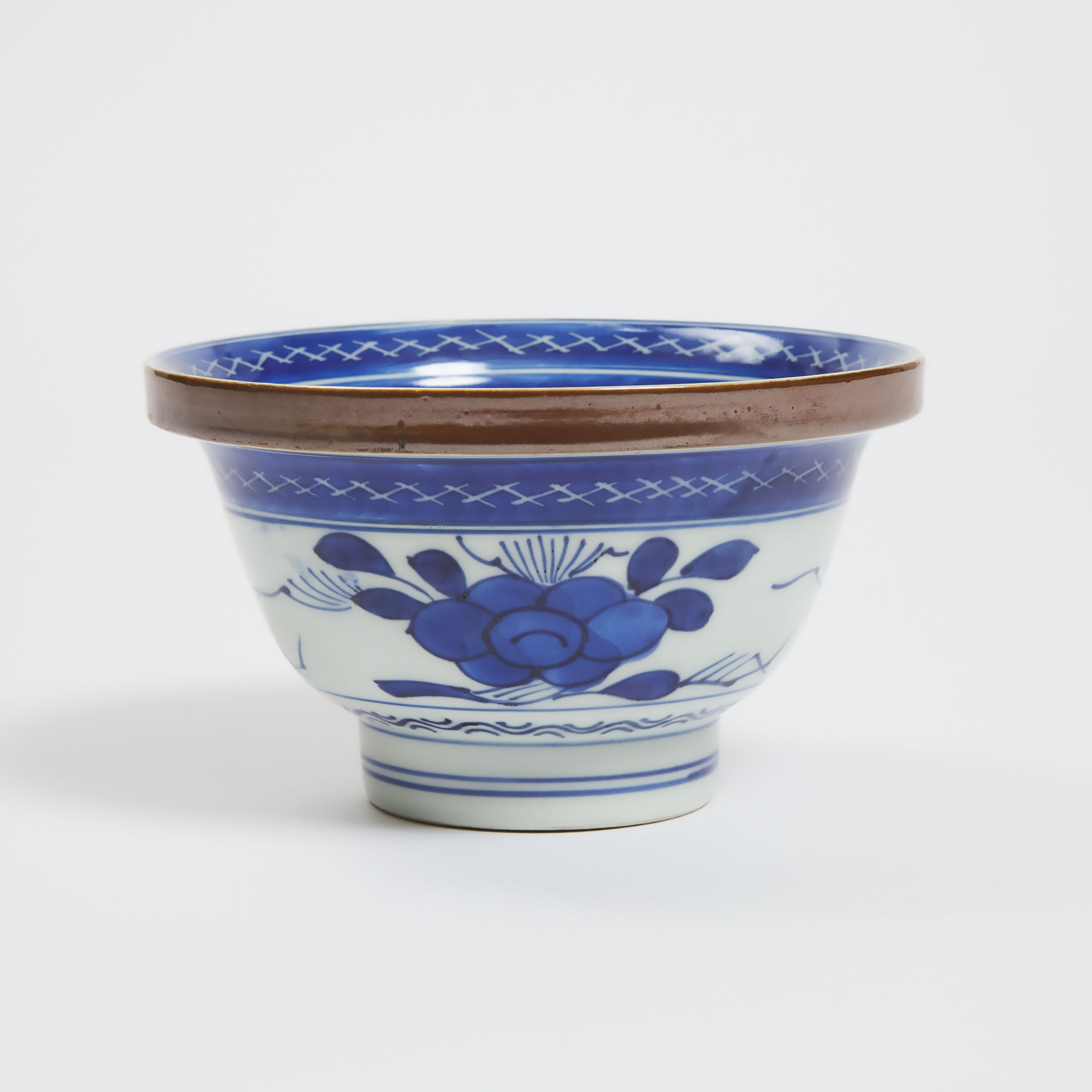 A Rare Japanese Imitation Chinese Swatow Export Blue and White Bowl, 18th Century
